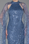 Long Indigo Beaded Evening Dress ABU6154