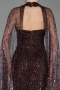 Long Brown Beaded Evening Dress ABU6154