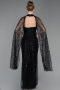 Long Black Beaded Evening Dress ABU6154