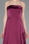 Plum Long Satin Evening Dress ABU5932