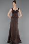 Long Brown Satin Mermaid Prom Dress ABU6155