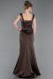 Long Brown Satin Mermaid Prom Dress ABU6155