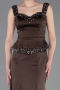 Long Brown Satin Mermaid Prom Dress ABU6155