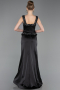 Long Black Satin Mermaid Prom Dress ABU6155