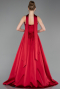 Long Burgundy Satin Evening Dress ABU6156