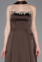 Long Brown Satin Evening Dress ABU6156
