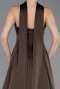 Long Brown Satin Evening Dress ABU6156