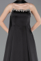 Long Black Satin Evening Dress ABU6156