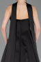 Long Black Satin Evening Dress ABU6156