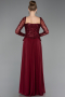 Long Burgundy Chiffon Evening Dress ABU6157