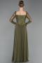 Long Olive Drab Chiffon Evening Dress ABU6157