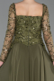 Long Olive Drab Chiffon Evening Dress ABU6157