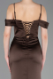 Long Brown Satin Prom Gown ABU6158