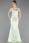Long Mint Satin Prom Gown ABU6158