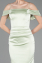 Long Mint Satin Prom Gown ABU6158
