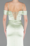 Long Mint Satin Prom Gown ABU6158