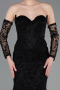 Long Black Laced Evening Dress ABU6159