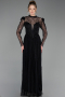 Long Black Dantelle Prom Gown ABU6160
