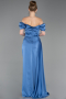 Long Indigo Satin Engagement Dress ABU1606