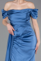 Long Indigo Satin Engagement Dress ABU1606