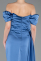 Long Indigo Satin Engagement Dress ABU1606