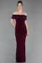 Long Dark Purple Prom Gown ABU6161
