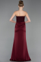 Long Burgundy Satin Prom Gown ABU6096