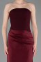 Long Burgundy Satin Prom Gown ABU6096
