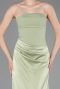 Long Pistachio Green Satin Prom Gown ABU6096