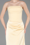 Long Yellow Satin Prom Gown ABU6096