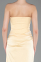 Long Yellow Satin Prom Gown ABU6096