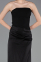 Long Black Satin Prom Gown ABU6096