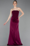 Long Cherry Colored Satin Prom Gown ABU6096