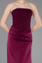 Long Cherry Colored Satin Prom Gown ABU6096