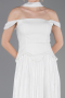 Midi White Chiffon Cocktail Dress ABK2619