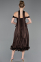 Midi Brown Chiffon Cocktail Dress ABK2619