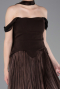 Midi Brown Chiffon Cocktail Dress ABK2619