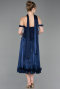 Midi Navy Blue Chiffon Cocktail Dress ABK2619