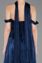 Midi Navy Blue Chiffon Cocktail Dress ABK2619