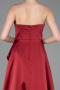 Long Burgundy Satin Prom Gown ABU6130