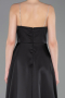Long Black Satin Prom Gown ABU6130
