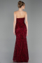 Long Burgundy Laced Evening Dress ABU6159