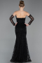 Long Black Laced Evening Dress ABU6159