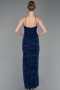 Navy Blue Long Scaly Evening Dress ABU5713