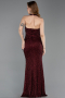Long Burgundy Beaded Mermaid Prom Dress ABU6165