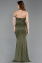 Long Olive Drab Beaded Mermaid Prom Dress ABU6165