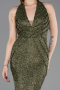 Long Olive Drab Beaded Mermaid Prom Dress ABU6165
