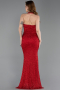 Long Red Beaded Mermaid Prom Dress ABU6165