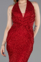 Long Red Beaded Mermaid Prom Dress ABU6165