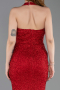 Long Red Beaded Mermaid Prom Dress ABU6165